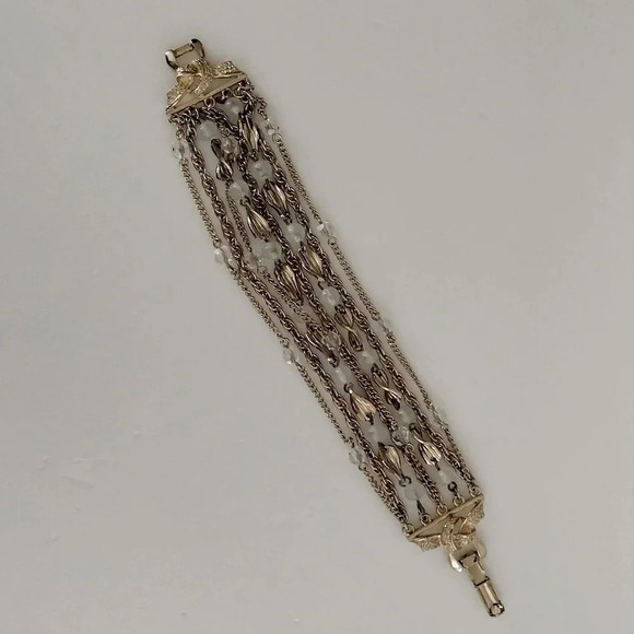 Coro Gold tone Multi Strand Bracelet Beaded - Picture 8 of 8